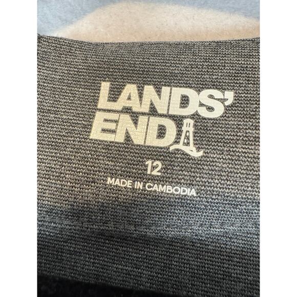 LANDS END Dress 12 Sheath Cap Sleeve Ponte Career Office Workwear Gray - Picture 5 of 6